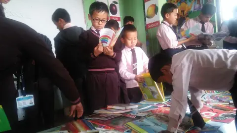 CBS students during the Book Fair 