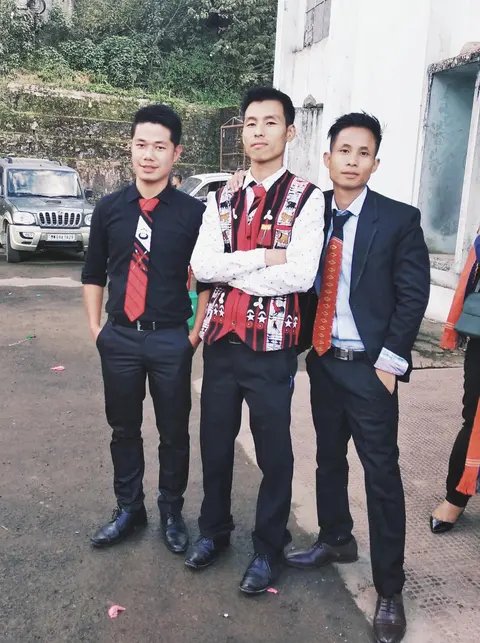 Staffs of CBS: from left to right - Mr. Merenshilu, Mr. Imlikokba & Mr. Epe Konyak