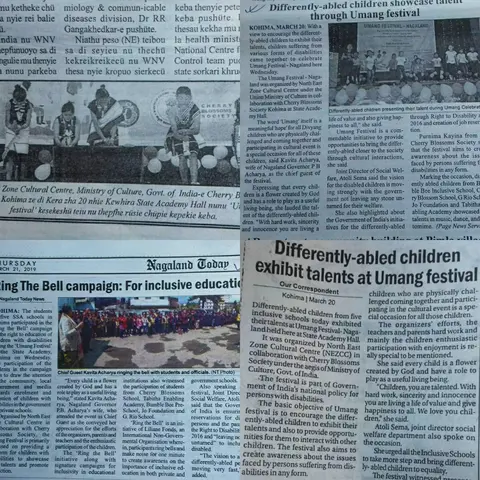 News article clippings for Umang Festival on 20th of March 2019. 